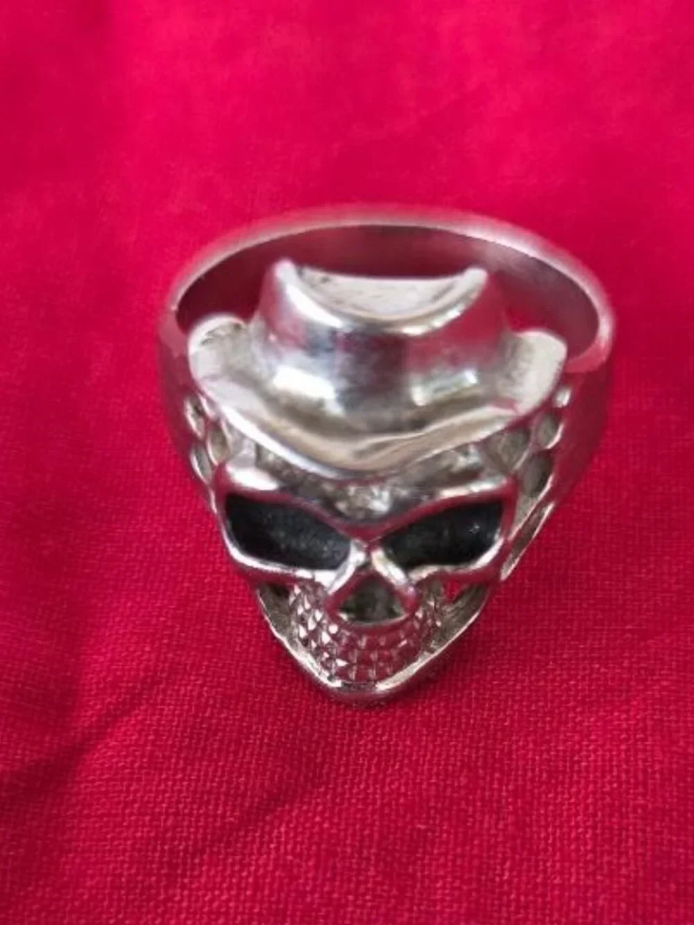 Gothic Biker Skull Ring Size 14, Stainless Steel Skull Ring, Men's Punk Rock
